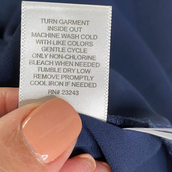 SoHo Womens Navy Blue High/Low Sheer Top with Lace Yoke and Front Zipper Size L - Picture 5 of 10